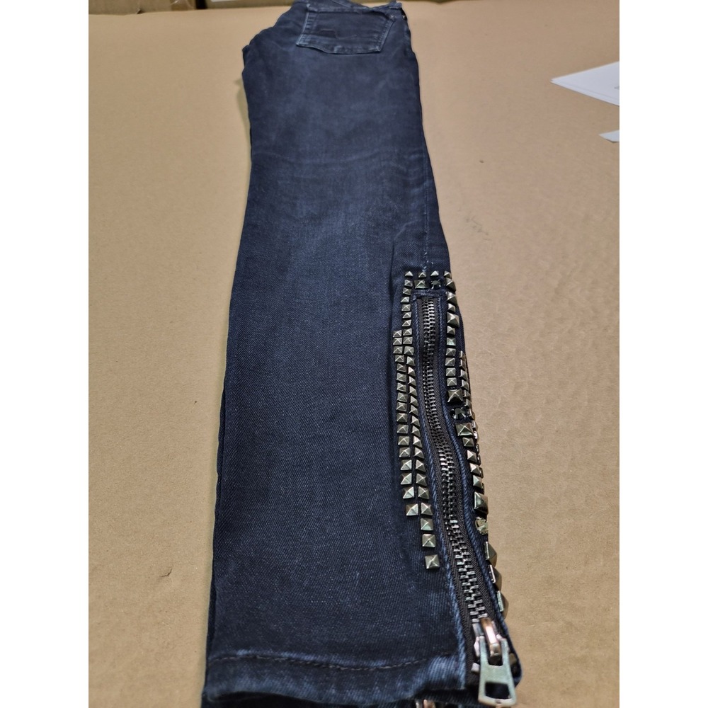 Blue 7 For All Mankind Studded Gwenevere Skinny Jeans sz 25